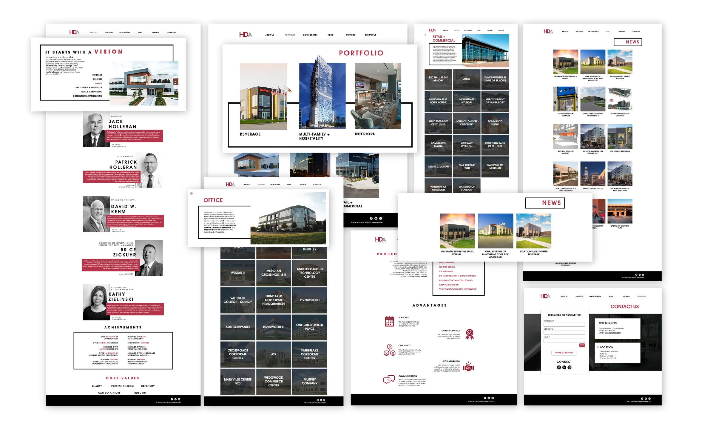 HDA Architects website pages